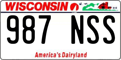 WI license plate 987NSS