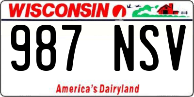 WI license plate 987NSV