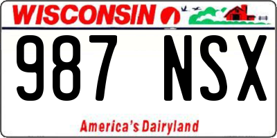WI license plate 987NSX