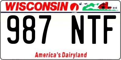 WI license plate 987NTF