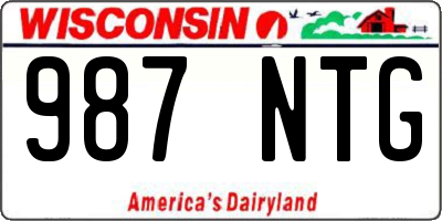 WI license plate 987NTG
