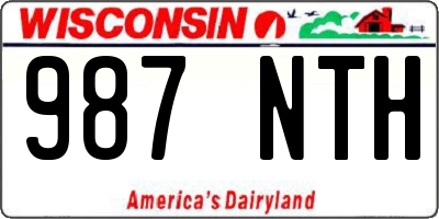 WI license plate 987NTH