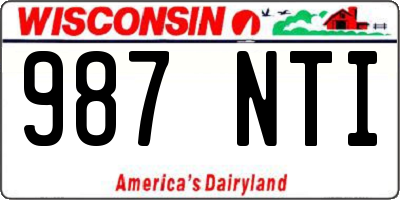 WI license plate 987NTI