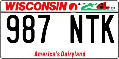 WI license plate 987NTK