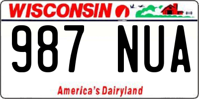 WI license plate 987NUA