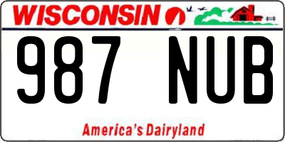 WI license plate 987NUB