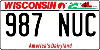 WI license plate 987NUC