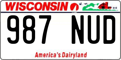 WI license plate 987NUD