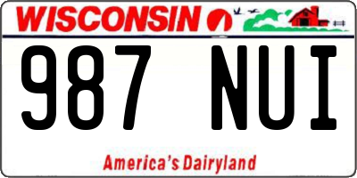 WI license plate 987NUI