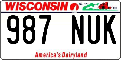 WI license plate 987NUK