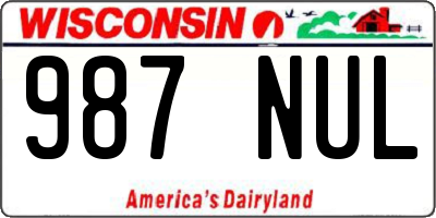 WI license plate 987NUL