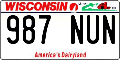 WI license plate 987NUN