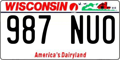 WI license plate 987NUO