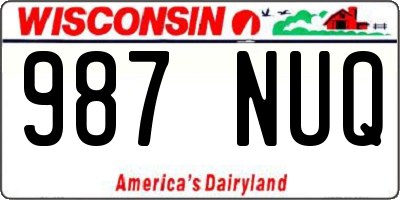 WI license plate 987NUQ