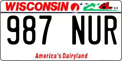 WI license plate 987NUR