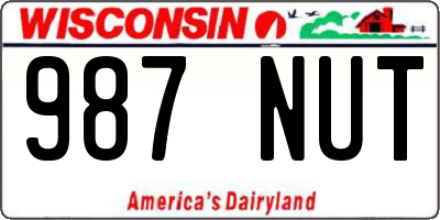 WI license plate 987NUT