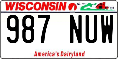 WI license plate 987NUW