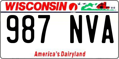 WI license plate 987NVA