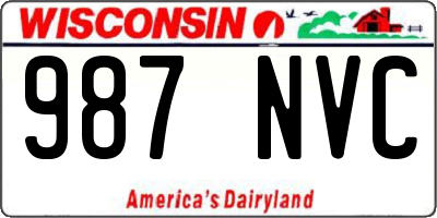WI license plate 987NVC