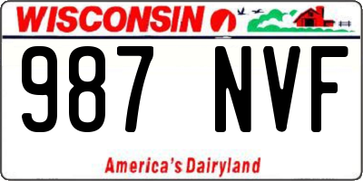 WI license plate 987NVF