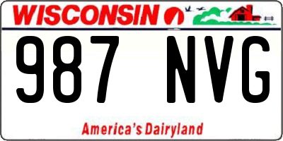 WI license plate 987NVG