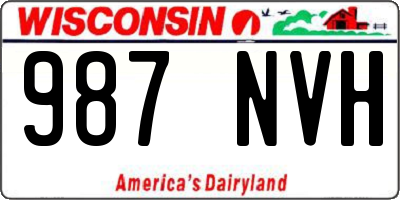 WI license plate 987NVH