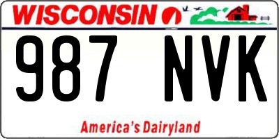 WI license plate 987NVK