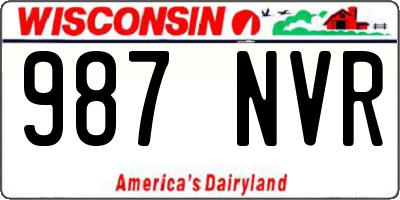 WI license plate 987NVR