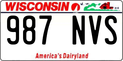 WI license plate 987NVS