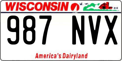 WI license plate 987NVX