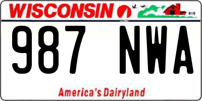 WI license plate 987NWA