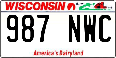 WI license plate 987NWC