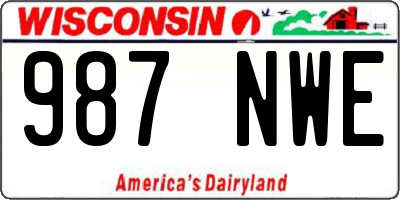 WI license plate 987NWE