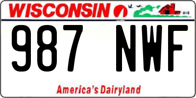 WI license plate 987NWF
