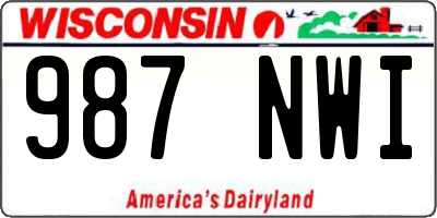 WI license plate 987NWI