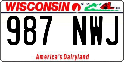 WI license plate 987NWJ