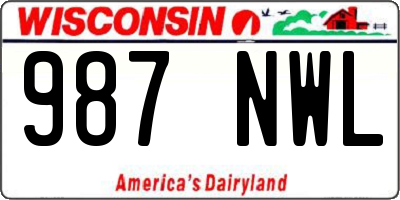 WI license plate 987NWL