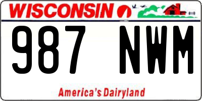 WI license plate 987NWM