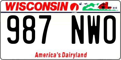 WI license plate 987NWO