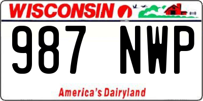 WI license plate 987NWP