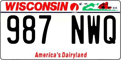 WI license plate 987NWQ