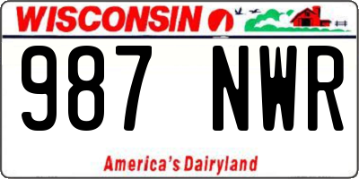 WI license plate 987NWR