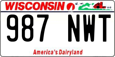 WI license plate 987NWT