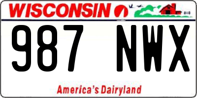 WI license plate 987NWX