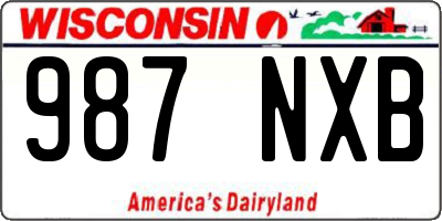 WI license plate 987NXB