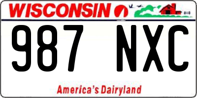 WI license plate 987NXC