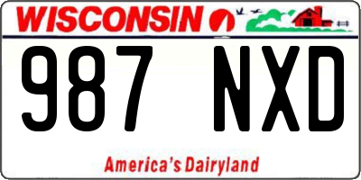 WI license plate 987NXD