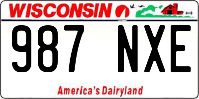 WI license plate 987NXE
