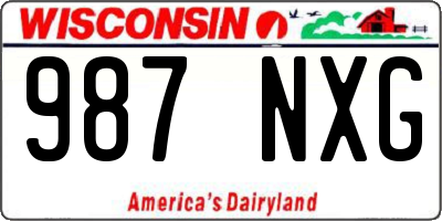 WI license plate 987NXG