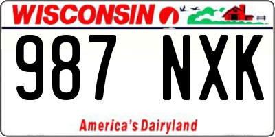 WI license plate 987NXK